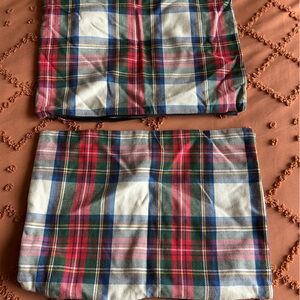 Classic Plaid Accent Lumbar Pillow Cover Set 12 x 16